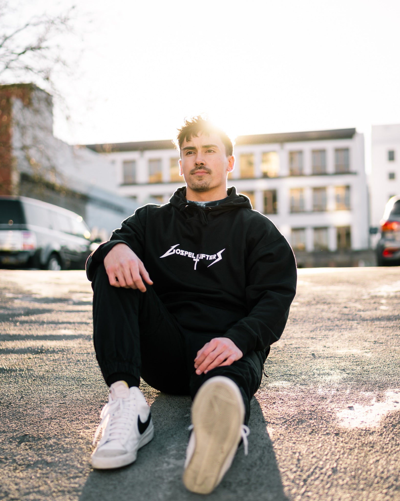 Gospel Lifters Logo Hoodie With Black Strings