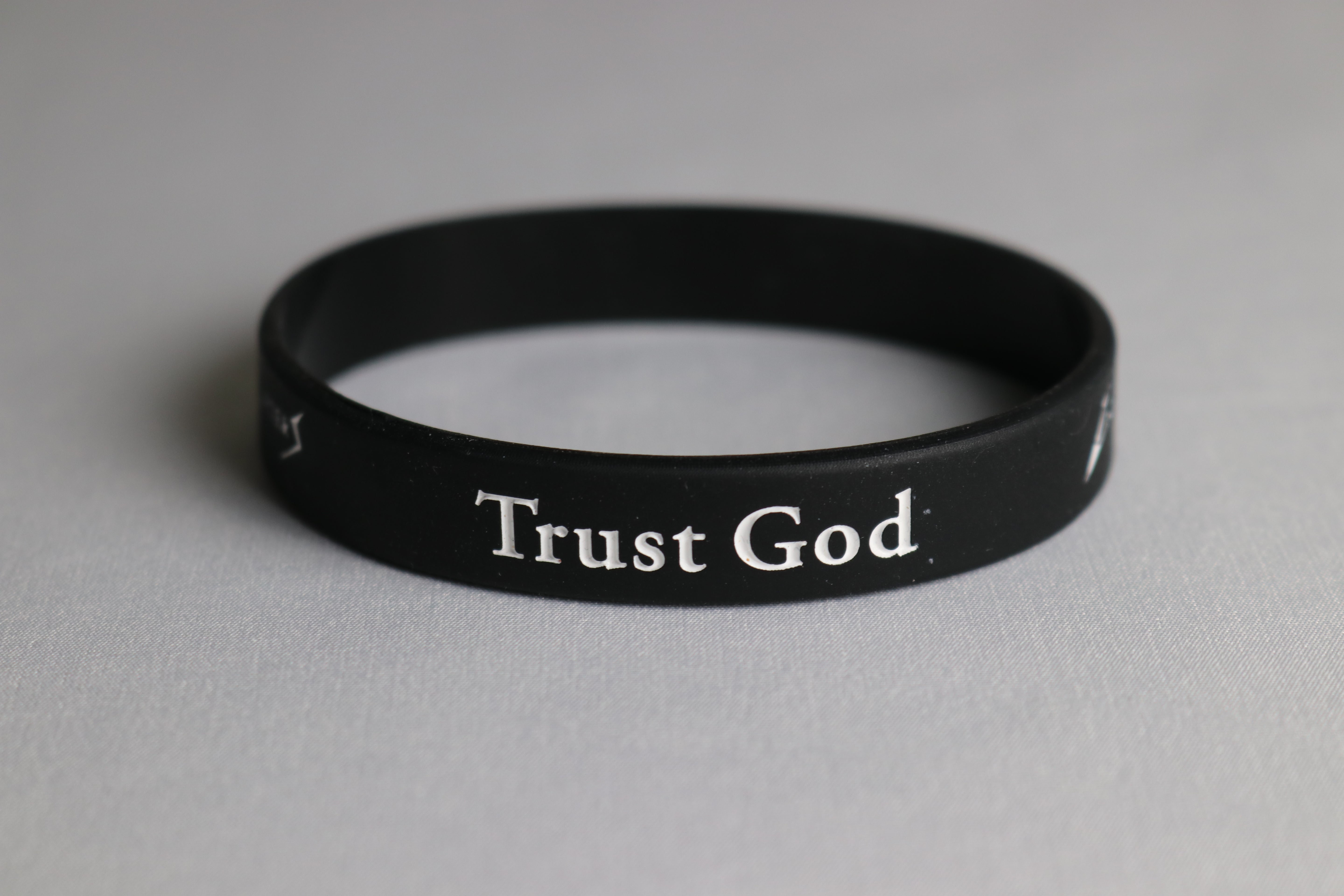 Trust God, Pray About It Rubber Bracelet