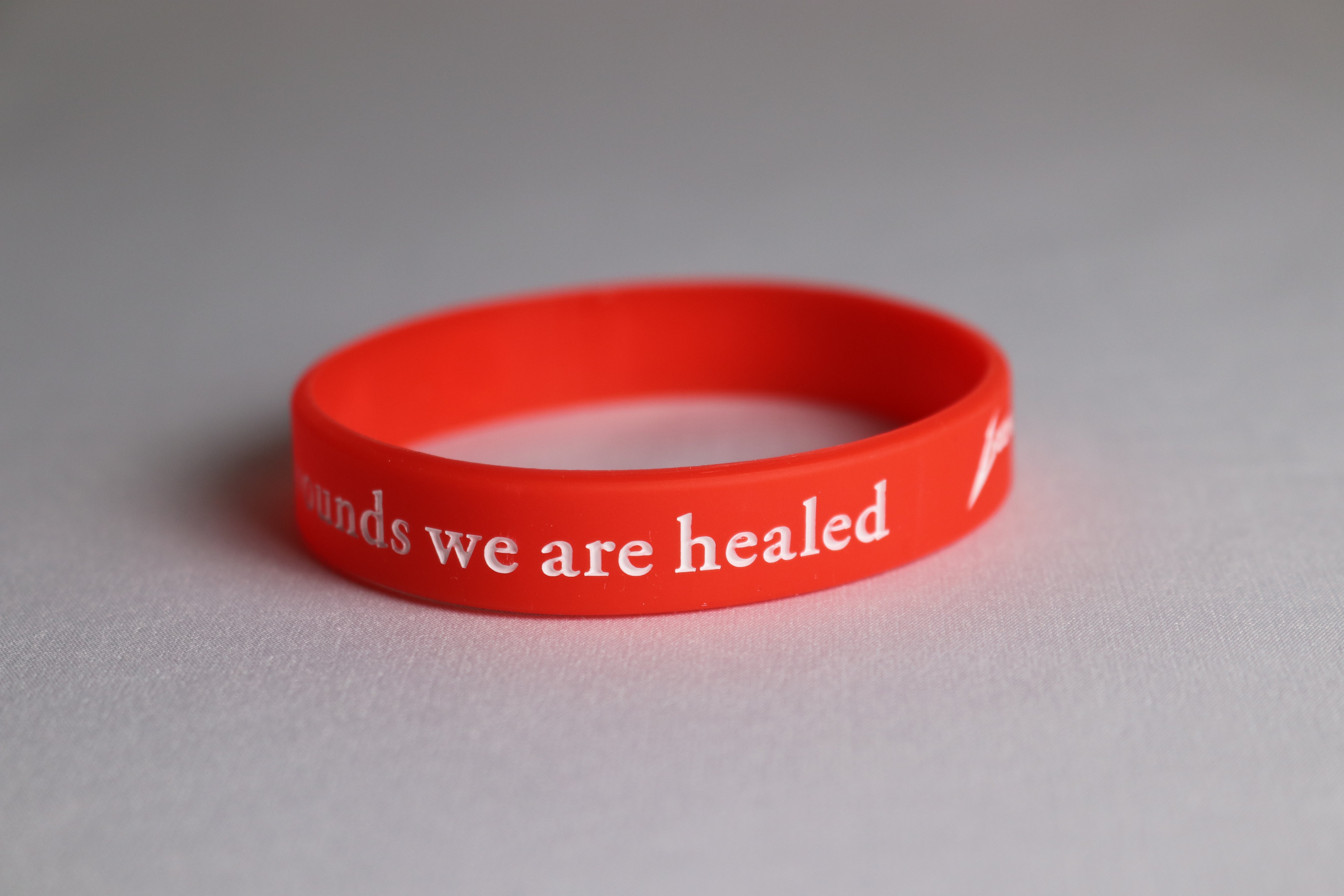 Isaiah 53:5 By His Wounds We Are Healed Rubber Bracelet