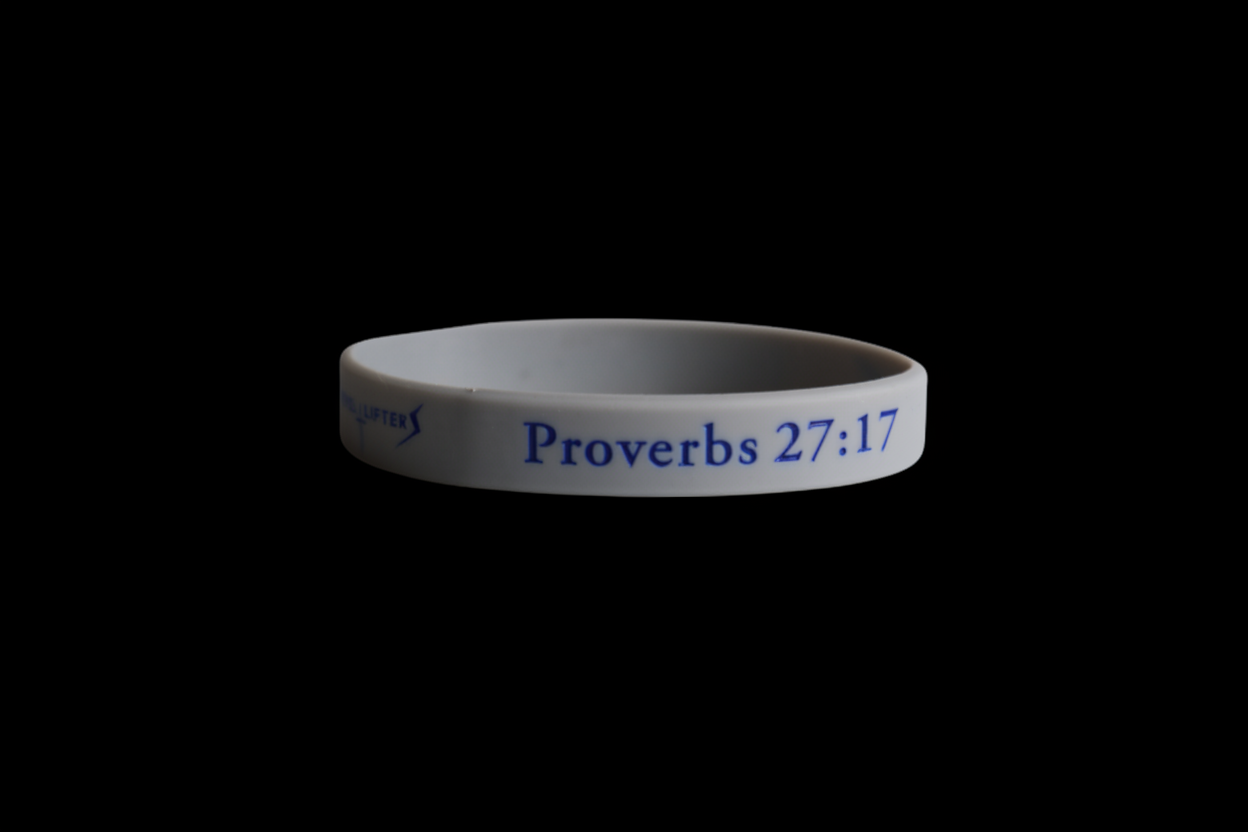 Proverbs 27:17 Iron Sharpens Iron Rubber Bracelet