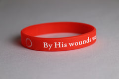 Isaiah 53:5 By His Wounds We Are Healed Rubber Bracelet