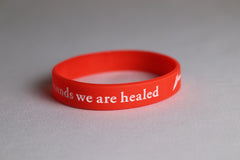 Isaiah 53:5 By His Wounds We Are Healed Rubber Bracelet
