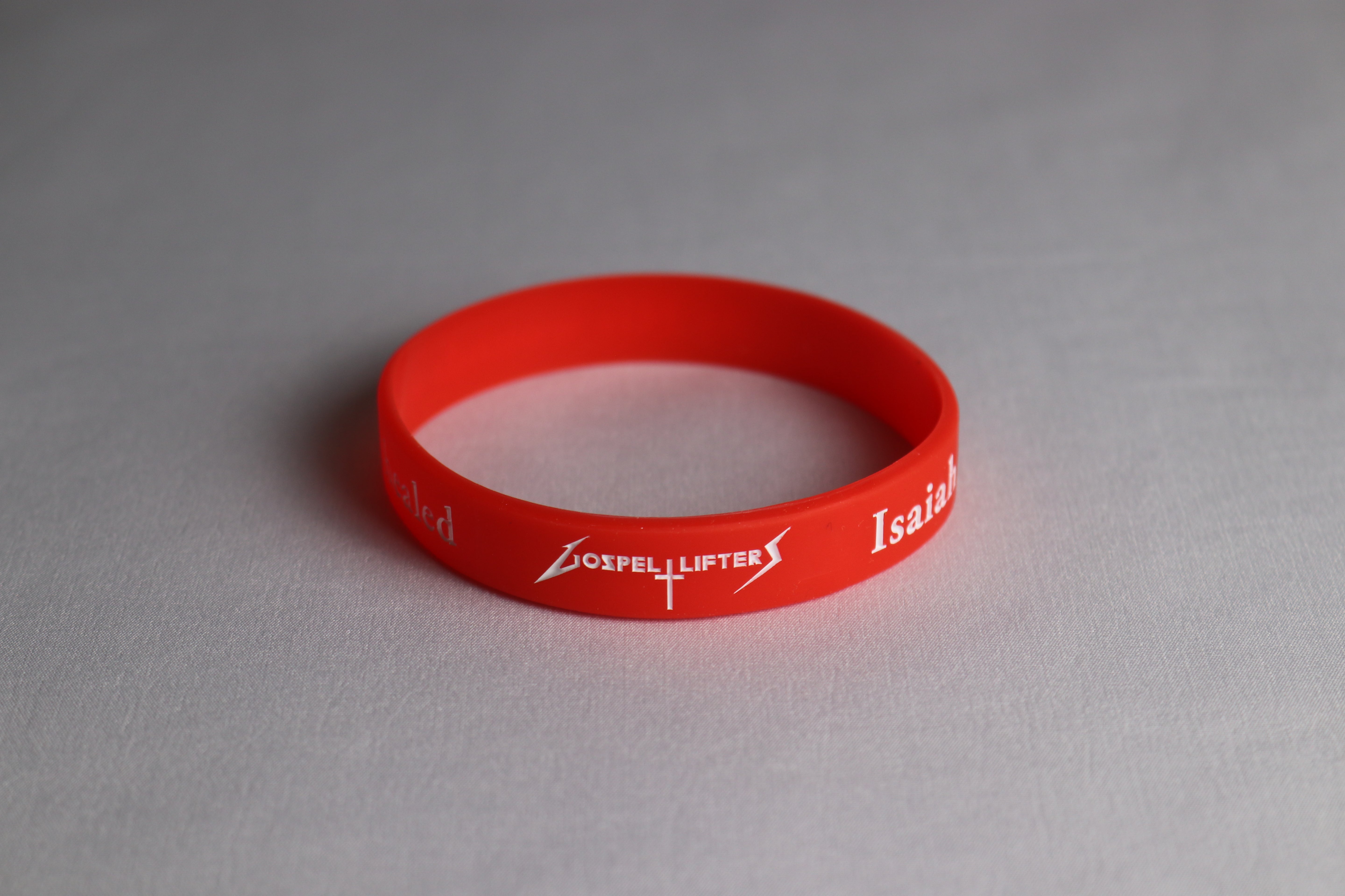Isaiah 53:5 By His Wounds We Are Healed Rubber Bracelet